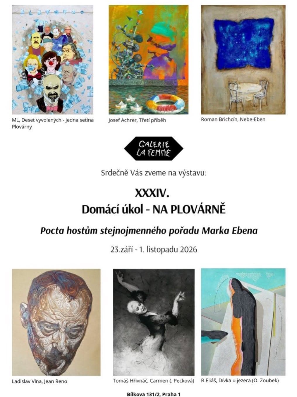 Výstava - Domácí úkol, Na Plovárně, galerie La Femme