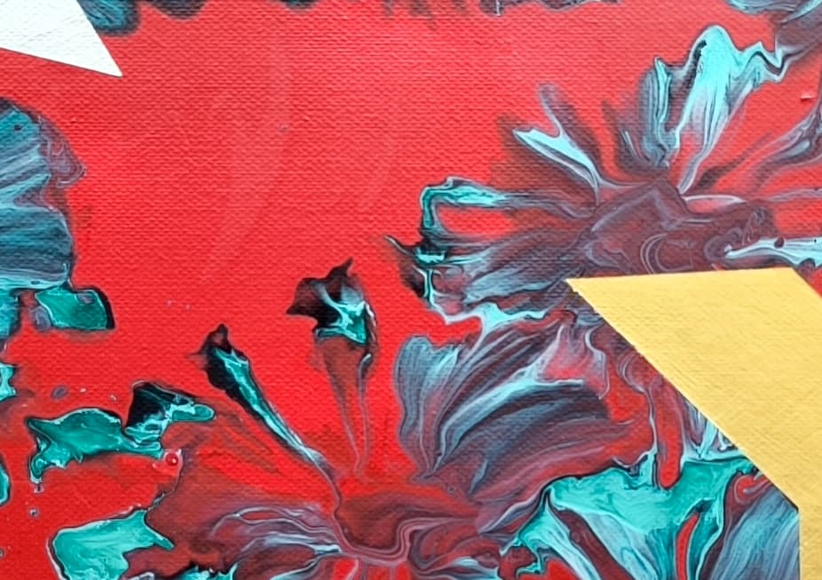 Lenka Husáriková, Zlomový bod - když náhoda zasáhne, akryl, 50x70 cm, 2025